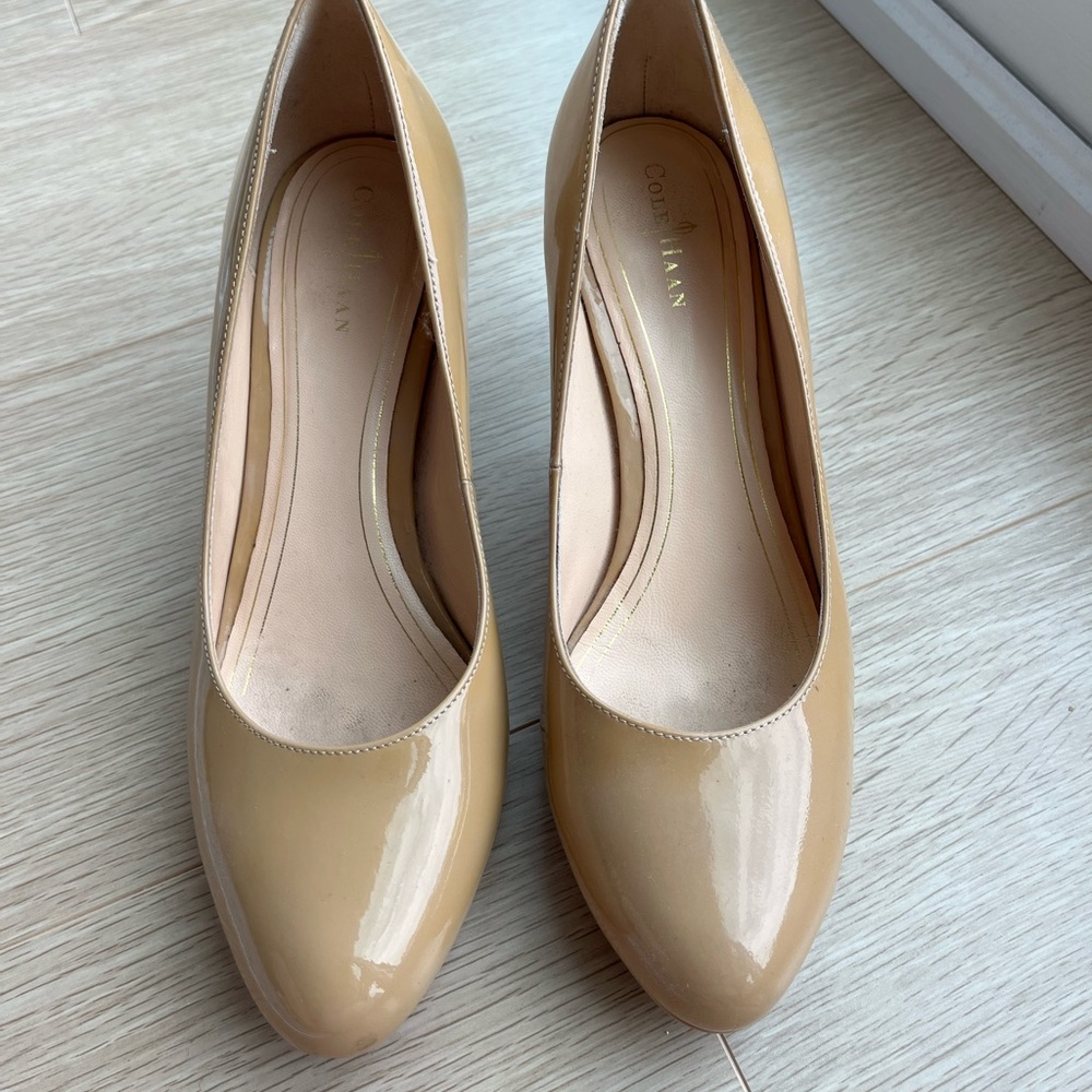Cole Haan Nude Patent Leather Pumps